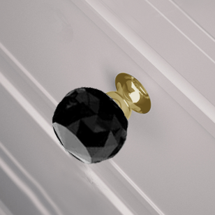 Buy Geo Pull Crystal Cabinet Knob 30mm Black Crystal Gold