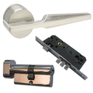 Door Handles with Lock - CP Finish