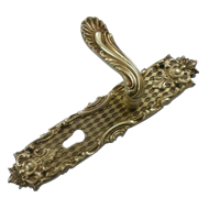 Bruges Door Handle on Plate - Old Gold