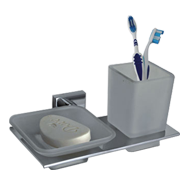 Vital Soap Dish with Tumbler - Chrome P