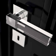 Crystal Door Lever Handle - Clear Matt/