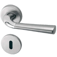 S-91 Lever Handle on Rose in Matt Satin