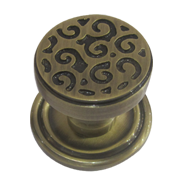 Swirl Cabinet Knob with Rose - 30mm - A
