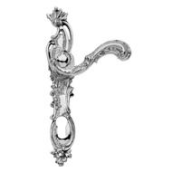 Door lever Handle on Plate - Chrome Fin