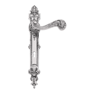 Door lever Handle on Plate - Chrome Fin