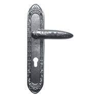 Capri Door Lever Handle on Plate - Pewt