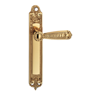 Orleans Lever Handle on Plate in Polish