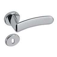 Wave Lever Handle on Rose in Chrome Fin