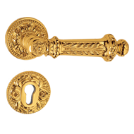 Paestum Door Handle on rose - Bronze Fi
