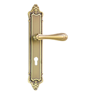 Door Lever Handle with key hole - Gold 