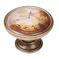 Map Clock Antique Cabinet Kno