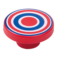 Cabinet Knob with Red and Blu