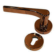 Door Mortise Handle on rose - Rose Gold