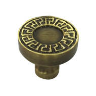 Brass Cabinet Knob - Antique Brass Fini