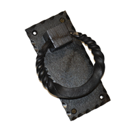 Iron Ring Door Knocker - 6 Inch - Black