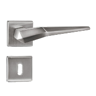 Plisse Lever Handle on Rose in Chrome P