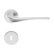Wind Door Handle on Rose -  Polished Ch