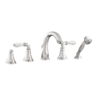 Three holes bidet set with spout and wh