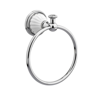 Towel ring 165mm with porcelain - Gold 