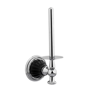 Spare toilet paper holder with black po