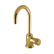 Single lever basin mixer with knob blac