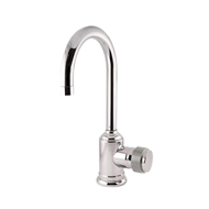 Single lever basin mixer with decorated