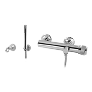 Shower mixer with knob and decorated br