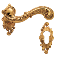 Door lever Handle on Rose in Orro Antiq