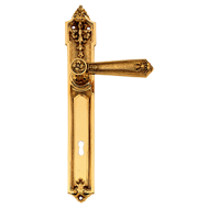 Door Lever Handle on Plate in Orro Anti