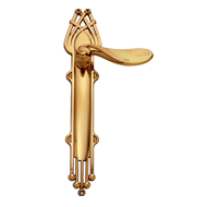 Door Lever Handle on Plate in Polished