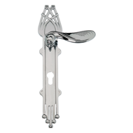 Door Lever Handle on Plate in Chrome Pl
