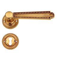 Door Lever Handle on Rose in Antique Br