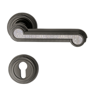 Swarovski Door Lever Handle in Black Ni
