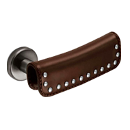 Rodeo Lever Handle in Brown Leather Fin