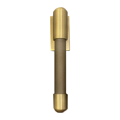 Knurling Brass Door Pull Handle - 9" - Antique Brass Finish