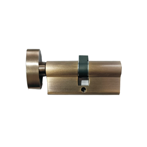Offset Cylinder 80mm - KXC - (30mm Knob Side, 50mm Coin) - Antique Brass Finish