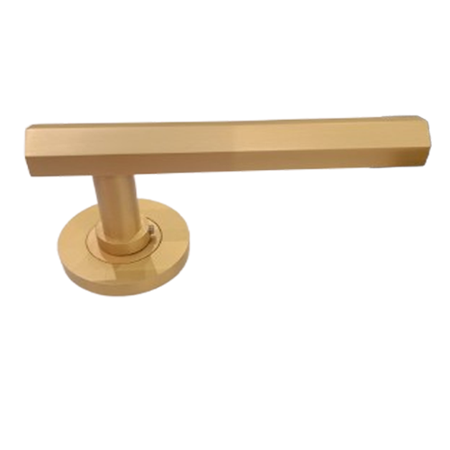 Hexa Brass Door Handle - Stainless Steel Finish