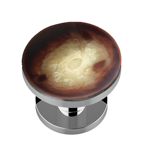 PERLA XL Pull & Push Knob Smoke Mother of Pearl/Polished Brass Base Finish