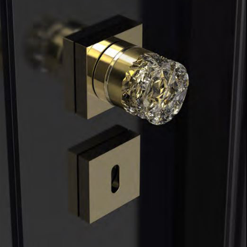 MIRAGE Pull Crystal Knob - Black/Chrome Finish