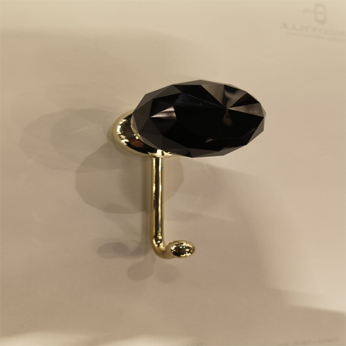 SFERA Coat Murano Glass Robe Hook - Black/Polished Finish