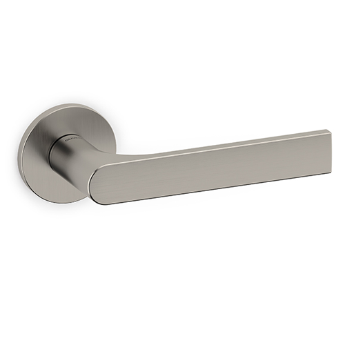 GLORIA Door Handle With Yale Key Hole (Left Side) - Brass - Super Stainless Steel Satin