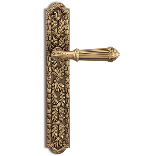 Doha Lever Handle On Plate in Old Gold Finish