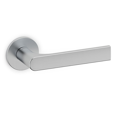GLORIA Door Handle With Yale Key Hole ( Left ) - Satin Chrome Finish