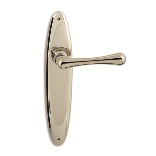 YORK Door Lever Handle on plate - 257mm - Polished Brass Finish