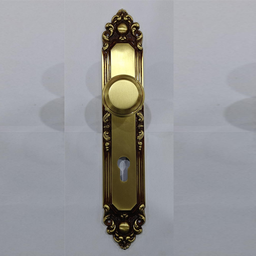 Door Knob on Plate with key hole (Small) - 85mm -  POV Finish