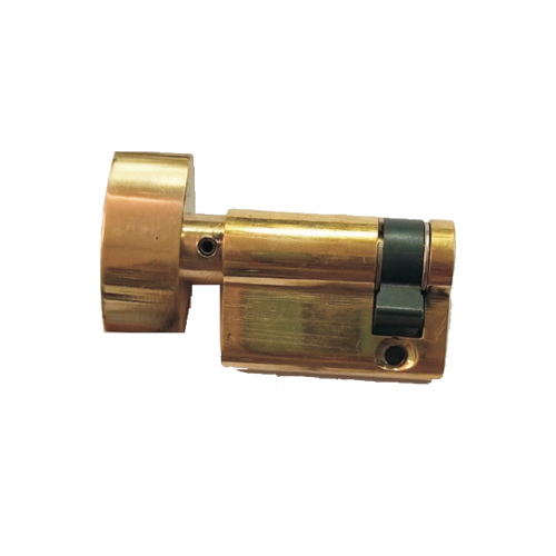 Half Cylinder Lock with Knob - 55MM - Polished Brass Finish