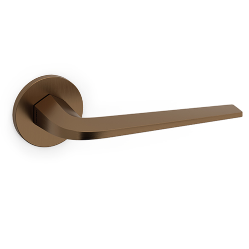 SIX Door Handle With Yale Key Hole - Super Bronze Satin Finish