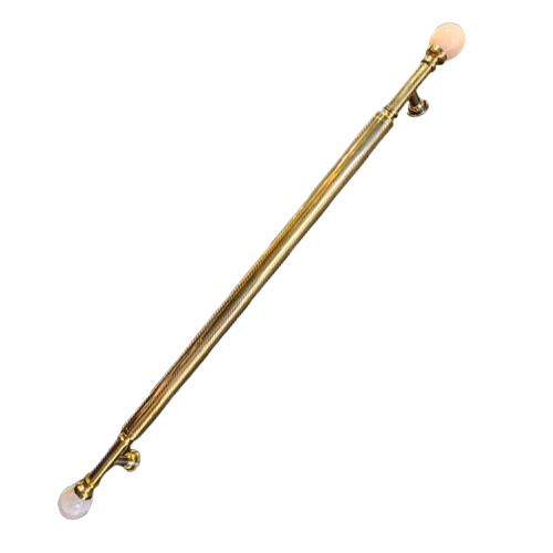 Brass Door Pull Handle - Size 36" - Gold TT with Pink Quartz Finish