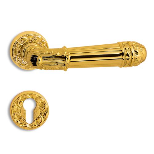 VERSAILLES Mortise Handle on rose - Antique Brass Finish