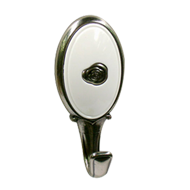 Single Hook - White & Antique Silver Fi